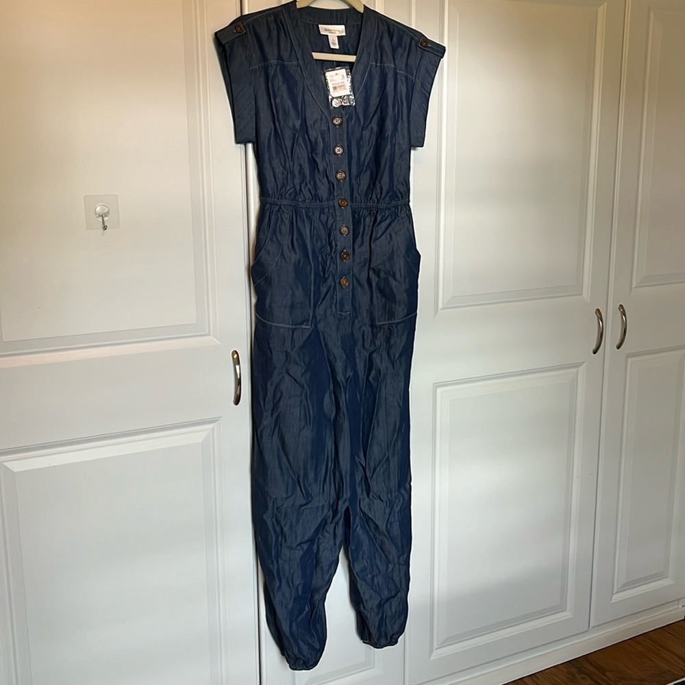 Motherhood Maternity Chambray Jumper romper